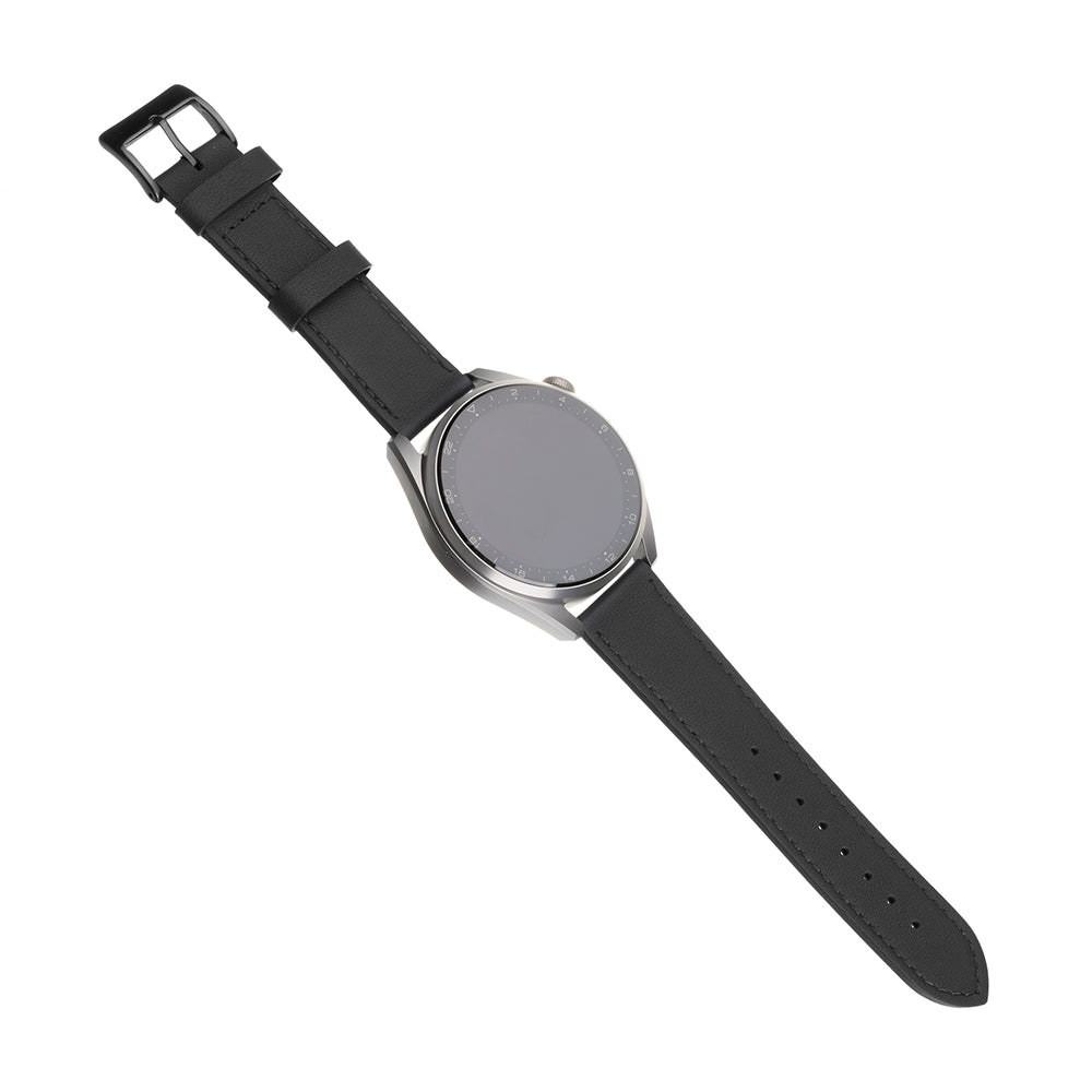 Fixed Leather Strap for Huawei Watch / Xiaomi Watch Series, 22mm, Black