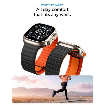 Spigen Athlex Air M Band for Apple Watch 49mm / 46mm / 45mm / 44mm Series, Black Orange AMP11534