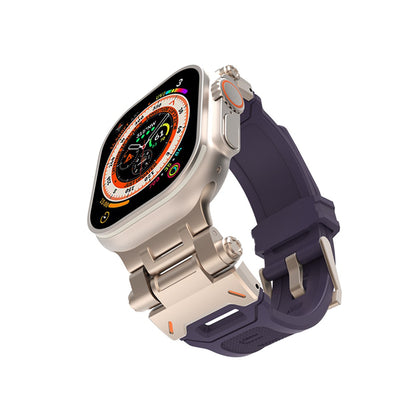 Techsuit W064 Strap for Apple Watch 49mm / 46mm / 45mm / 44mm / 42mm Series, Purple Silver