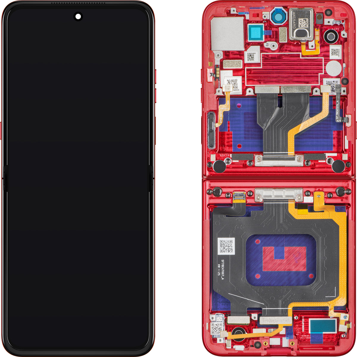Motorola Razr 60 Ultra Display with Touchscreen, Frame, Under Inner, Red (Rio Red), Service Pack 5D68C30153