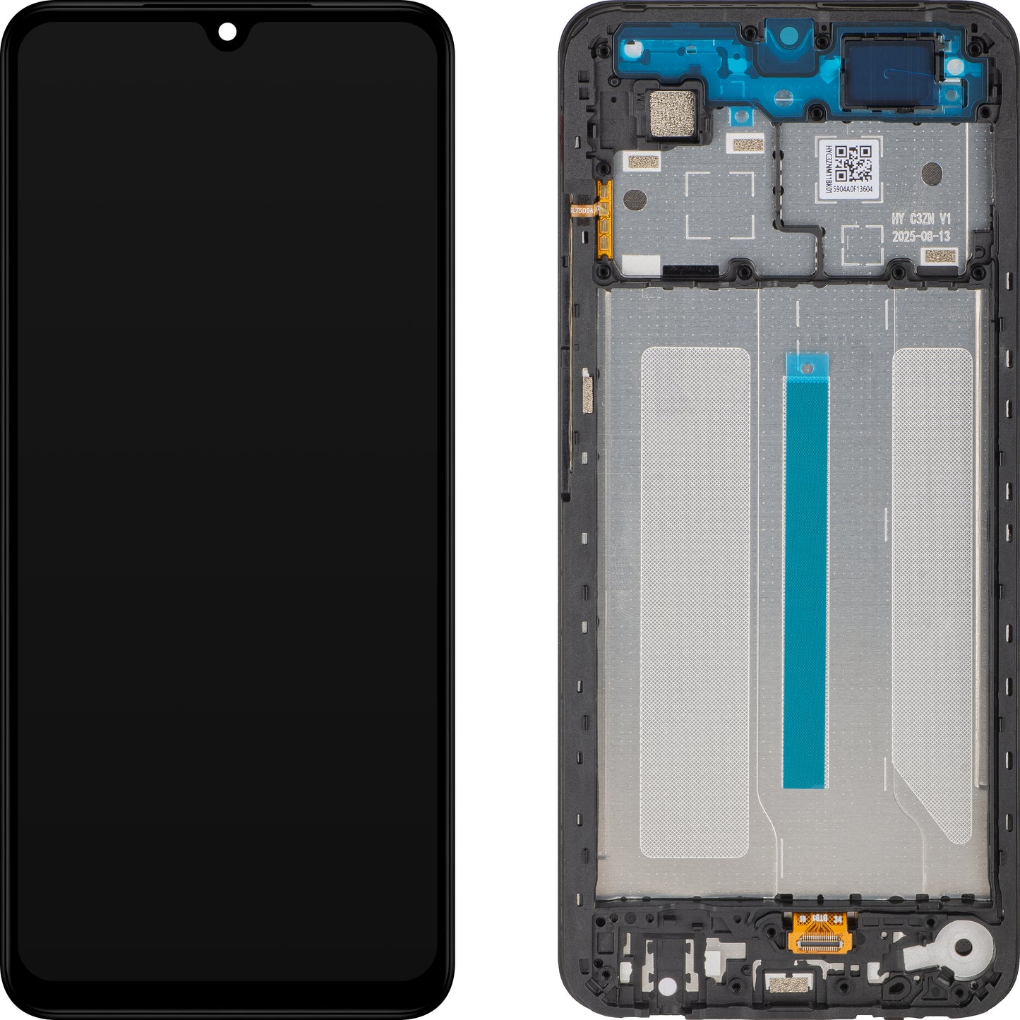 Xiaomi Poco C71 / Redmi A5 4G Display with Touchscreen, with Frame, Short Flex Version, Black, Service Pack 5600010C3ZN00