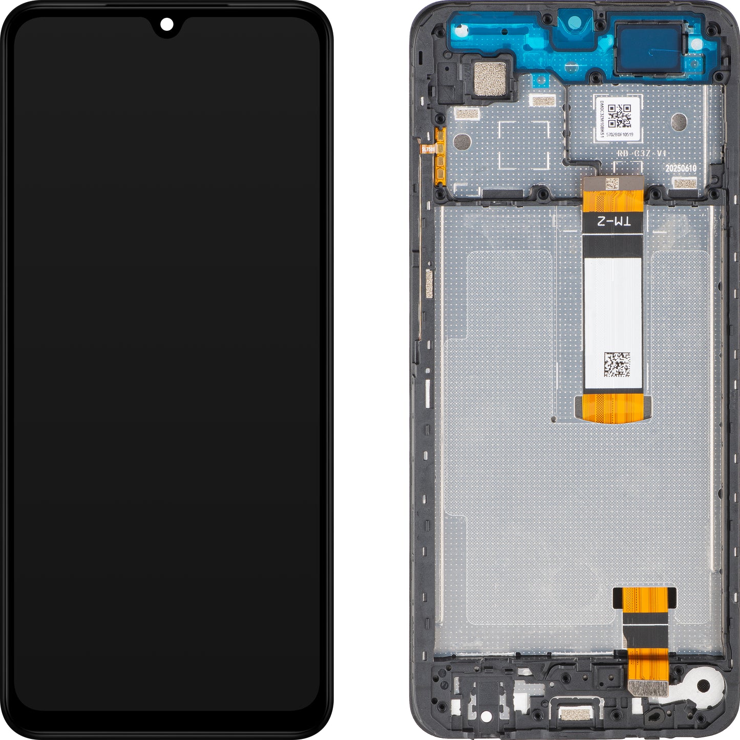 Xiaomi Poco C71 / Redmi A5 4G Display with Touchscreen, with Frame, Long Flex Version, Black, Service Pack 56000100C3Z00