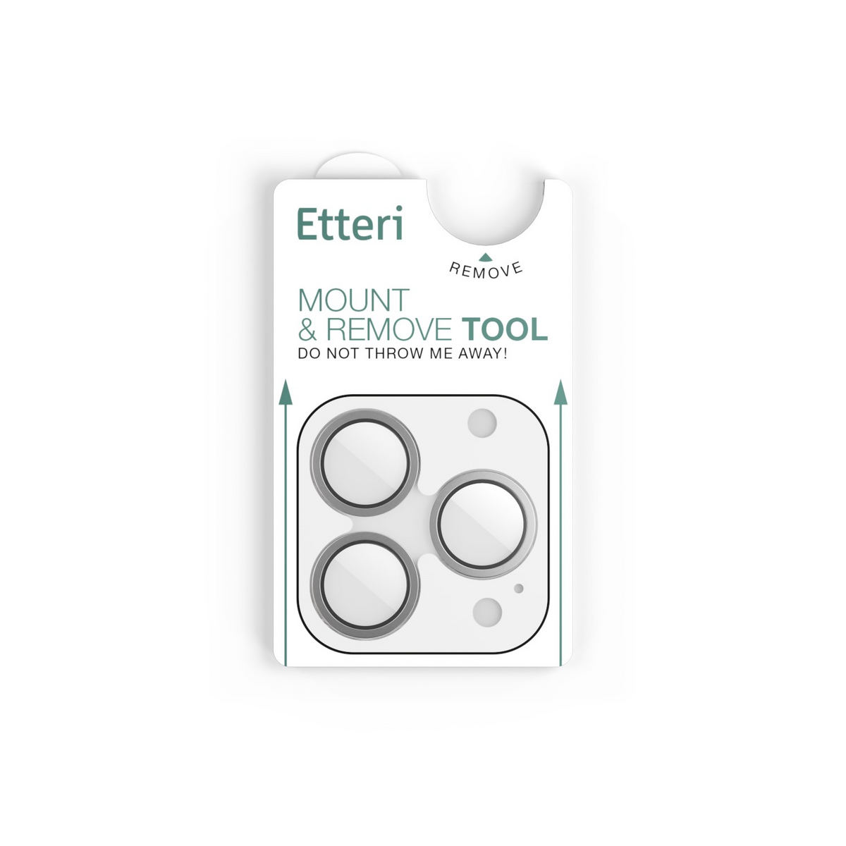 Etteri Rear Camera Protective Film for Apple iPhone 17 Pro Max / 17 Pro, Tempered Glass, Gray