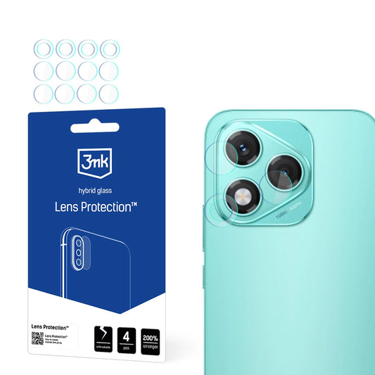 3MK Protection Rear Camera Protective Film for Honor 400 Lite, Flexible Glass, Set of 4 Pieces, Transparent