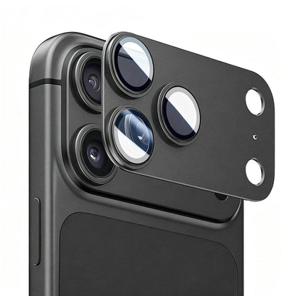 Blueo Integrated Metal Rear Camera Protector for Apple iPhone 18 Pro Max, Tempered Glass, Black