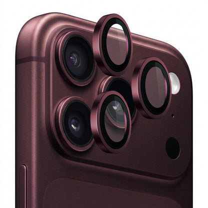 Blueo Metal Frame Rear Camera Protector for Apple iPhone 18 Pro / 18 Pro Max, Tempered Glass, Burgundy