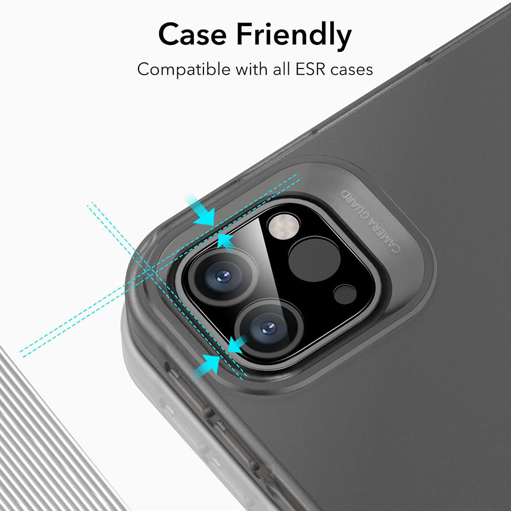 ESR Back Camera Protection Film for Apple iPad Pro 13 (2024) / Pro 11 (2022) / Pro 12.9 (2022), Tempered Glass, Set of 2 pieces, Black