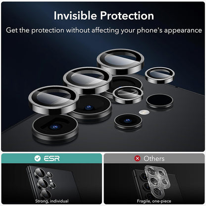ESR Back Camera Protector for Samsung Galaxy S24 Ultra S928, Tempered Glass, Set of 2 pieces, Black
