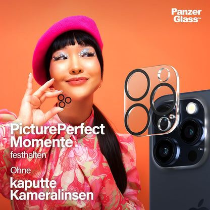 PanzerGlass PicturePerfect Back Camera Protection Film for Apple iPhone 17 Pro, Tempered Glass, Transparent