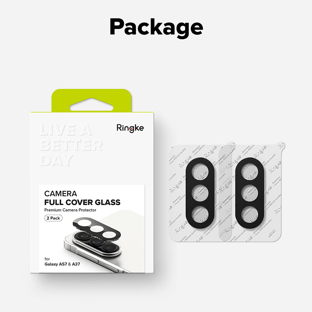 Ringke Rear Camera Protection Film for Samsung Galaxy A57 5G / A37 5G, Tempered Glass, Set of 2 Pieces, Transparent