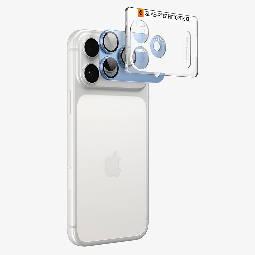 Spigen GlastR EZ FIT Optik Pro XL Rear Camera Protective Film for Apple iPhone 18 Pro Max, Tempered Glass, Blue AGL12041