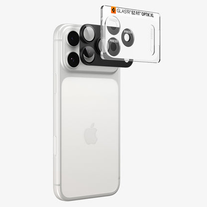 Spigen GlastR EZ FIT Optik Pro XL Rear Camera Protective Film for Apple iPhone 18 Pro Max, Tempered Glass, Dark Gray AGL12039