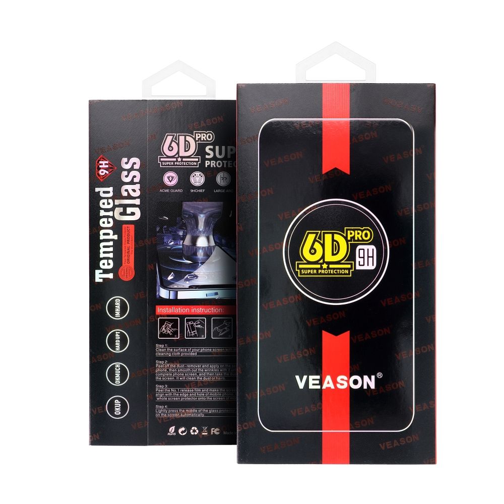 Veason PRO Screen Protector Film for Samsung Galaxy A06 4G / A06 5G, Tempered Glass, Full Glue, 6D, Black