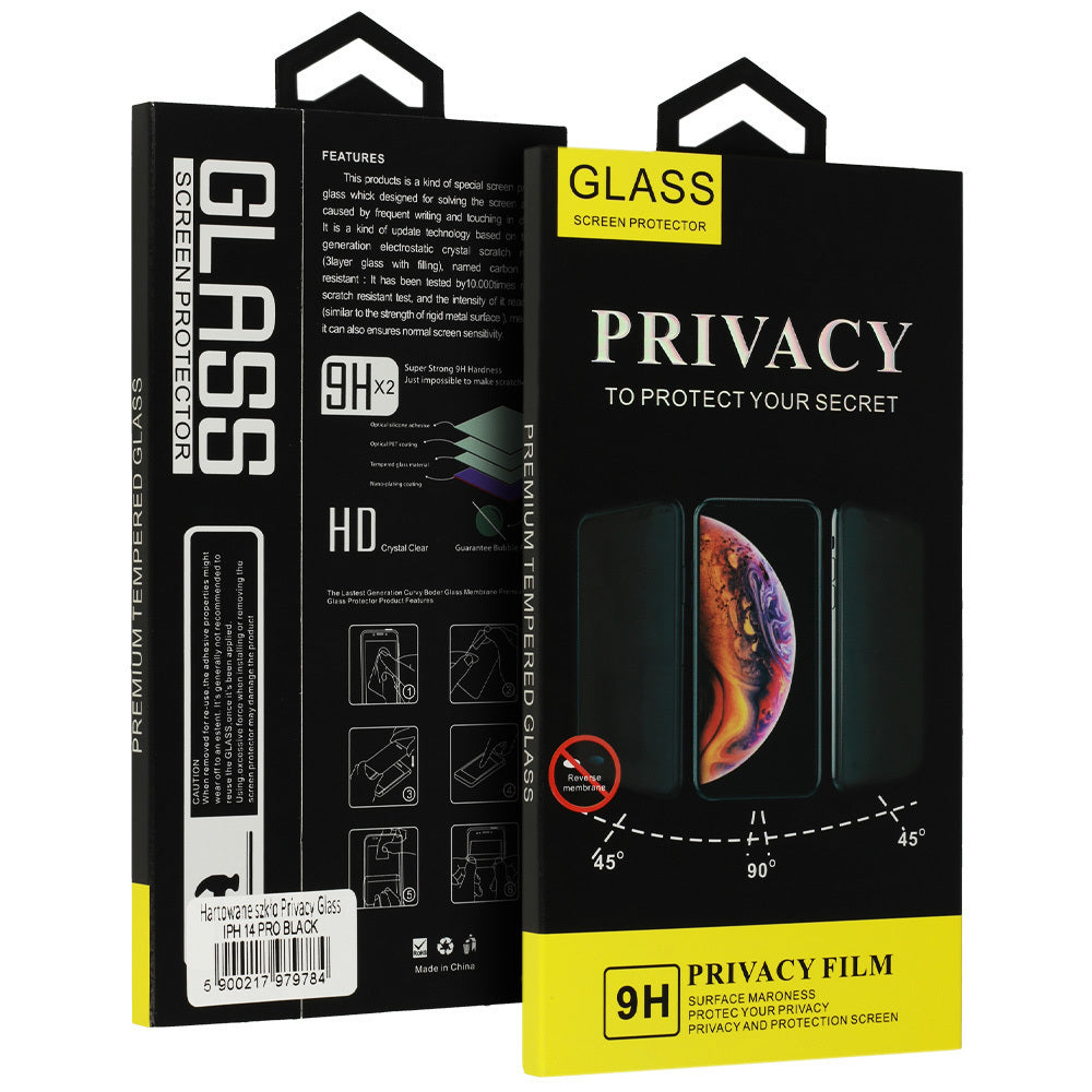 OEM Privacy Screen Protector Film for Apple iPhone 18 Pro, Tempered Glass, Full Glue, Black