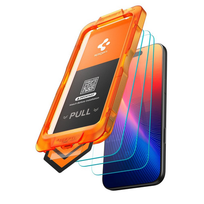 Spigen GlastR Align Master Slim Screen Protector for Apple iPhone 17, Tempered Glass, Full Glue, Set of 3 Pieces