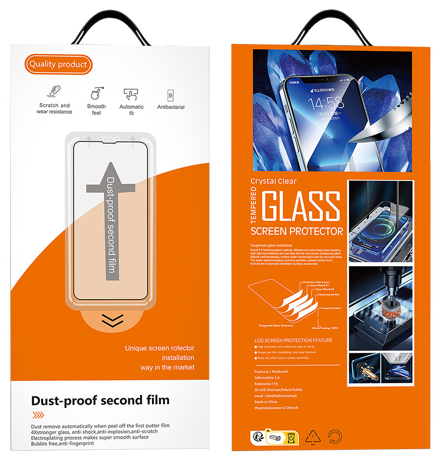 OEM Dust Free Easy Fit Screen Protector for Apple iPhone 15 Pro, Tempered Glass, Full Glue, Black