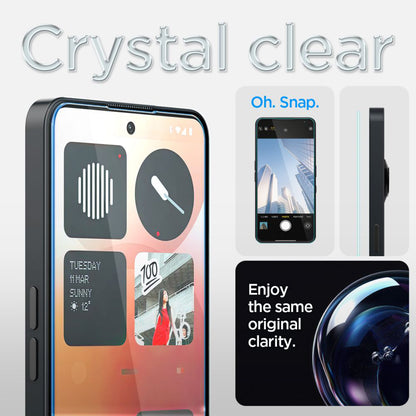 Clear Spigen GlastR EZ FIT Screen Protector for Nothing Phone (3a) / Phone (3a) Pro, Tempered Glass, Full Glue AGL09429