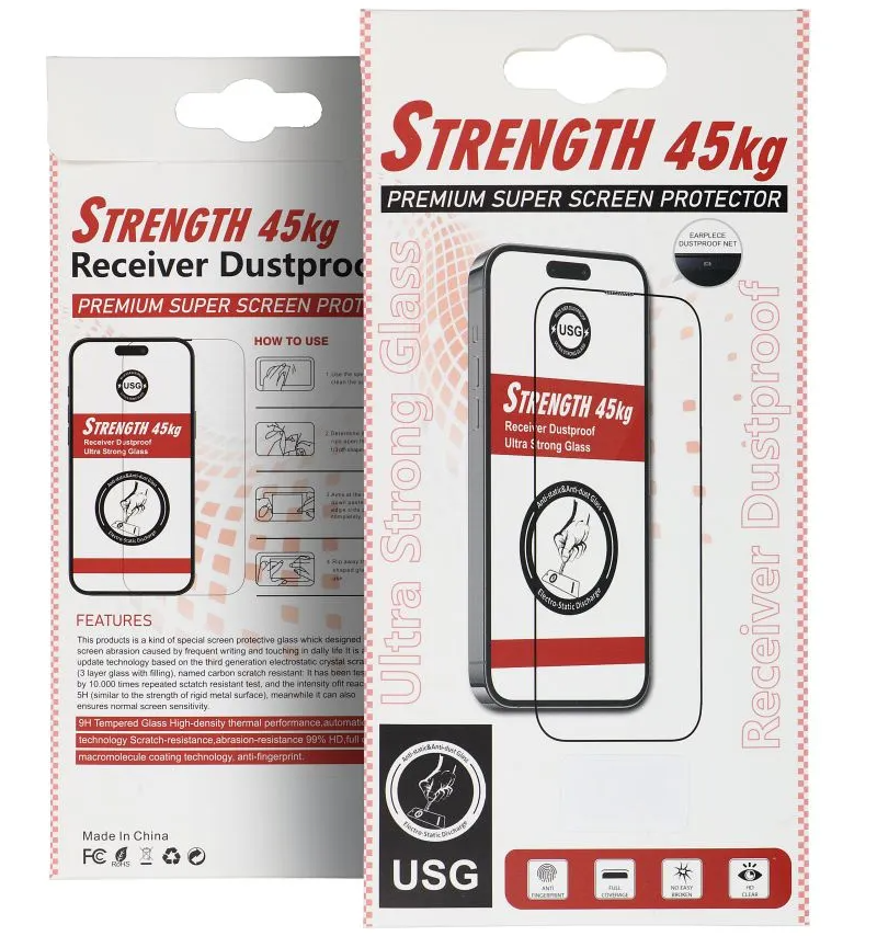 OEM Ultra Strong 45KG Screen Protector for Samsung Galaxy A15 5G A156 / A15 A155, Tempered Glass, Full Glue, 2.5D, Black