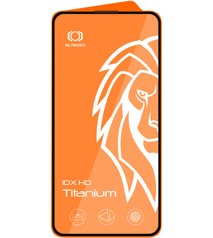 Tel Protect 10X HD Plus Titanium Screen Protector for Apple iPhone 18 Pro Max / 17 Pro Max, Tempered Glass, Full Glue, Black