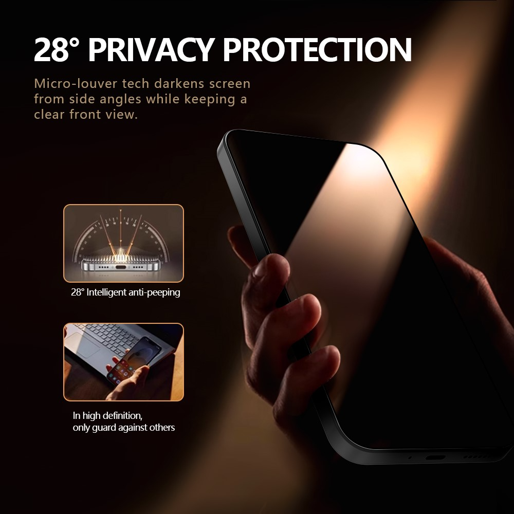 Privacy Screen Protector Lereach for Xiaomi 17T Pro, Tempered Glass, Full Glue, Set of 2 pieces