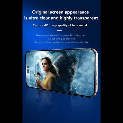 Anank 3X Reinforced Screen Protector for Apple iPhone 14 Pro Max, Tempered Glass, Full Glue, 2.5D, Black