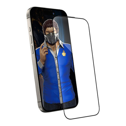 Blueo Anti-Dust HD Applicator Pro Screen Protector Film for Apple iPhone 14 Pro Max, Tempered Glass, Full Glue, Black