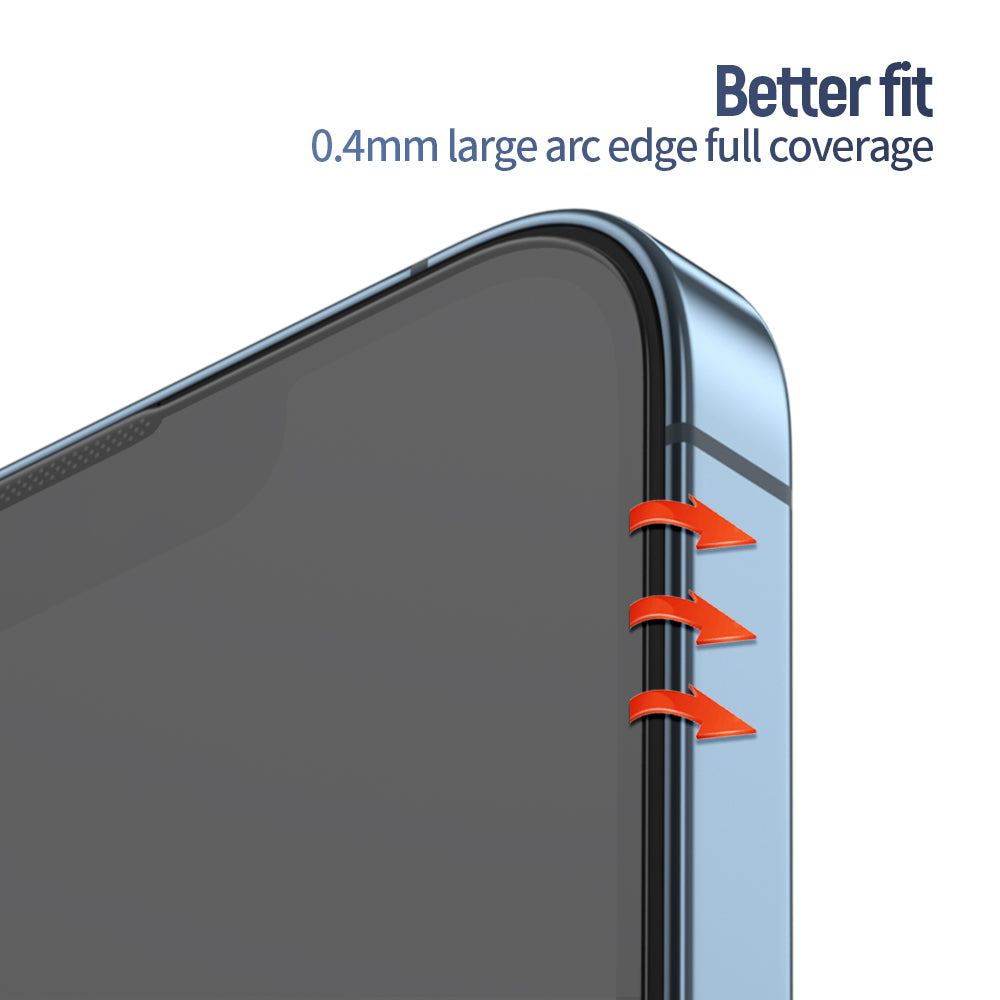 Blueo Anti-Reflective HD Screen Protector Film for Apple iPhone 15 Pro, Tempered Glass, Full Glue, Black