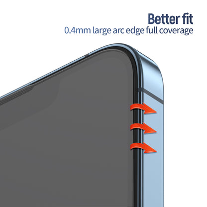 Blueo Anti-Reflective HD Screen Protector Film for Apple iPhone 17e / 16e / 14 / 13 Pro, Tempered Glass, Full Glue, Black
