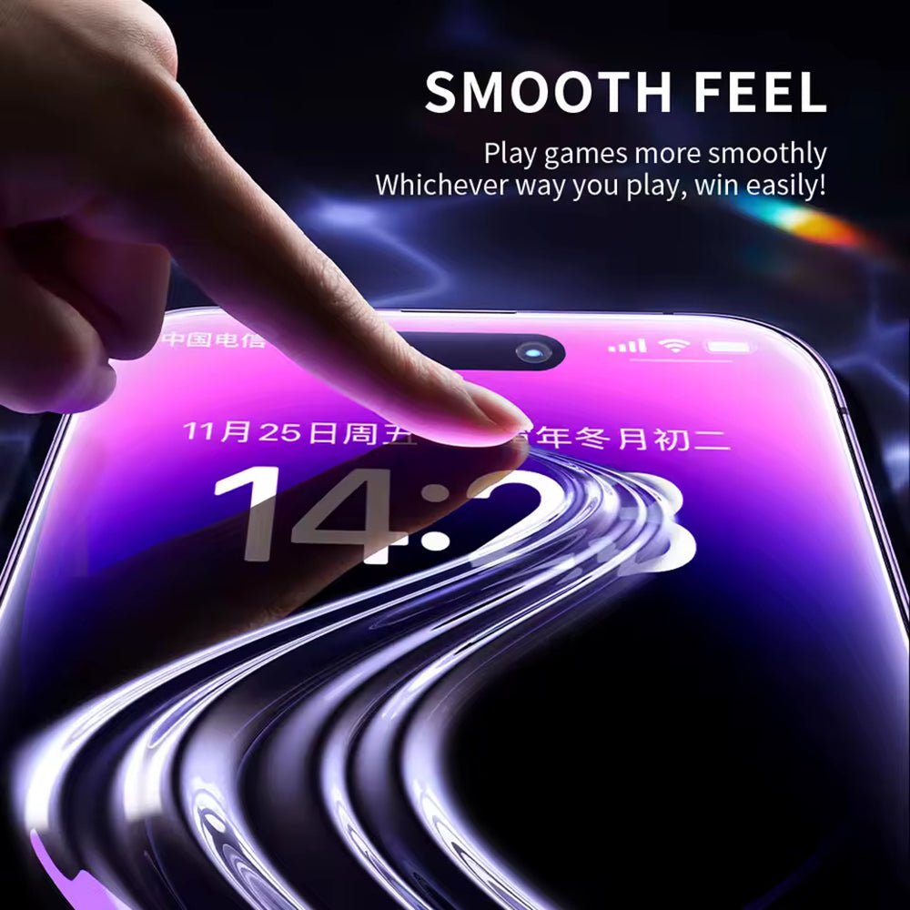 Blueo Anti-Static HD Screen Protector Film for Apple iPhone 18 Pro Max / 17 Pro Max / 16 Pro Max, Tempered Glass, Full Glue, Black