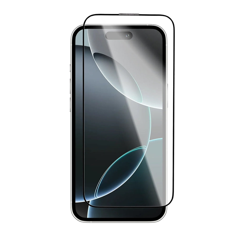 Blueo Crystal Anti-Scratch Screen Protector for Apple iPhone 16 Pro Max, Tempered Glass, Full Glue, Black