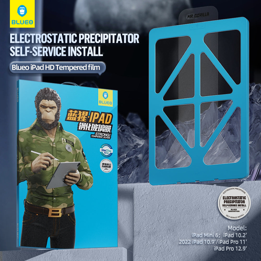 Blueo HD Applicator Pro Screen Protector for Apple iPad (2025) / (2022), Tempered Glass, Full Glue