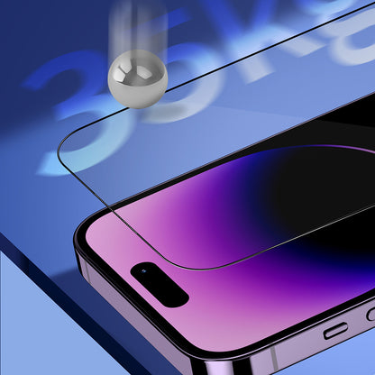Blueo Sapphire Applicator Pro Screen Protector for Apple iPhone 15 Pro, Tempered Glass, Full Glue, Black