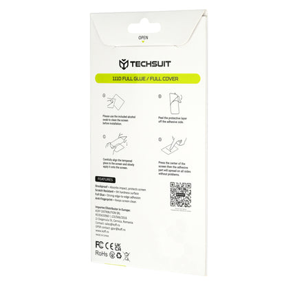 Techsuit Exterior Screen Protector for Google Pixel 11 Pro Fold, Tempered Glass, Full Glue, 111D, Black