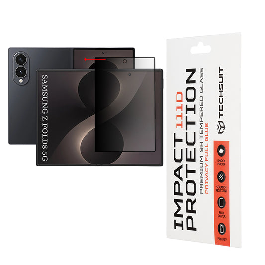 Privacy Techsuit Inner Screen Protector Film for Samsung Galaxy Z Fold8 F971, Tempered Glass, Full Glue, 111D