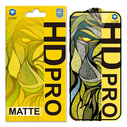 Matte Screen Protector Lito HD Pro for Apple iPhone 16 Pro, Tempered Glass, Full Glue, Black