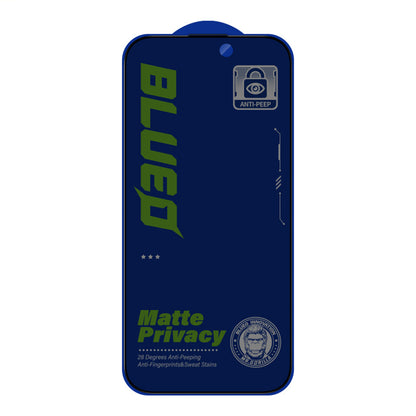 Matte Privacy Blueo Anti-Peep Screen Protector for Apple iPhone 15 Pro Max, Tempered Glass, Full Glue