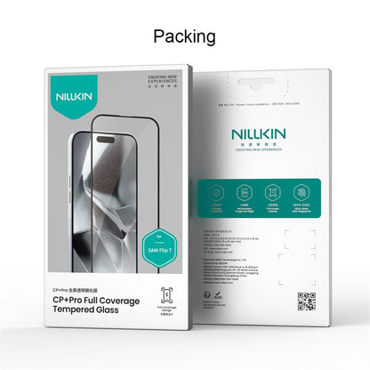 Nillkin CP+ Pro Exterior Screen Protector for Samsung Galaxy Z Flip8 F776 / Z Flip7 F766, Tempered Glass, Full Glue, Black