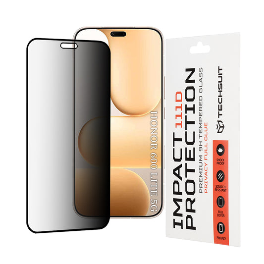 Privacy Techsuit Screen Protection Film for Honor 600 Lite, Tempered Glass, Full Glue, 111D