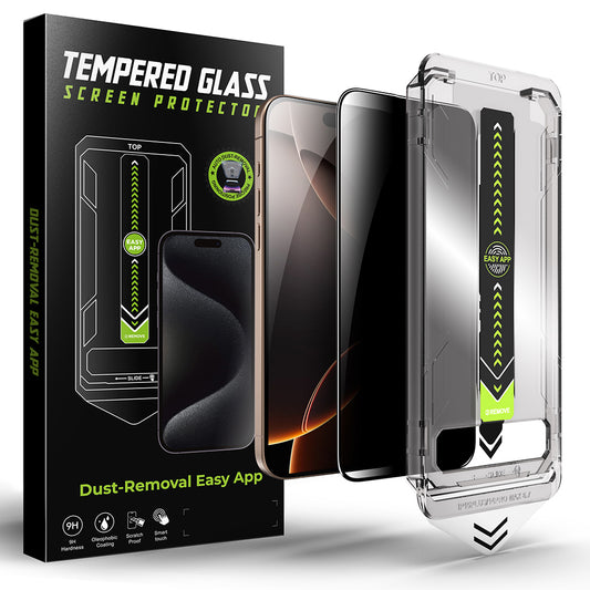Privacy Screen Protector Techsuit TitanGlass for Apple iPhone 14 Plus / 13 Pro Max, Tempered Glass, Full Glue