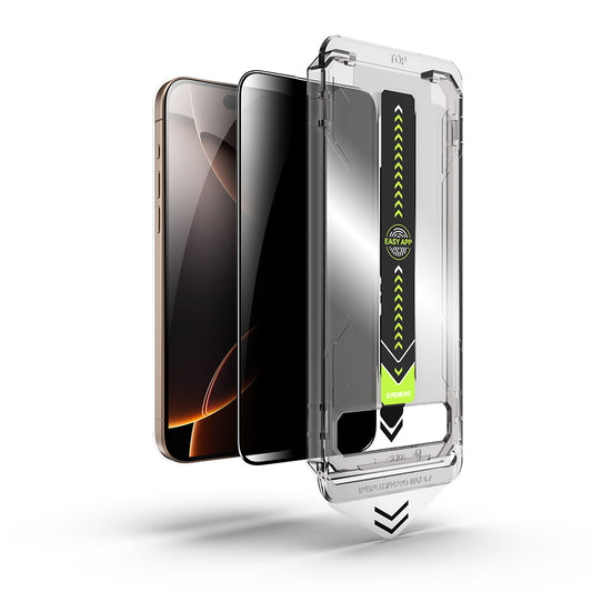 Privacy Screen Protector Techsuit TitanGlass for Apple iPhone 16 / 15, Tempered Glass, Full Glue
