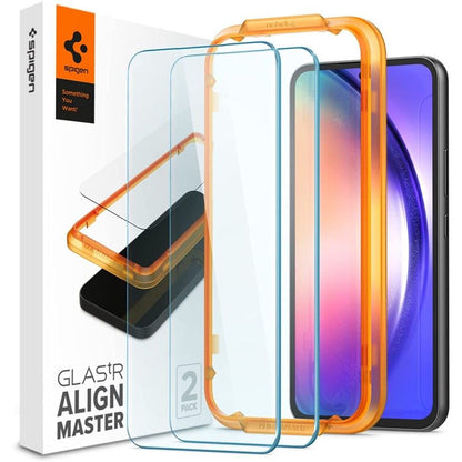 Spigen GlastR Align Master Screen Protector for Samsung Galaxy A54 A546, Tempered Glass, Full Glue, Set of 2 pieces AGL05966