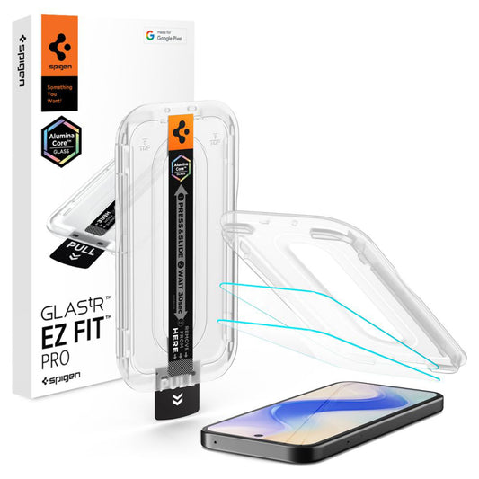 Spigen GlastR EZ FIT Pro HD Screen Protector for Google Pixel 10a, Tempered Glass, Full Glue, Set of 2 pieces AGL11364
