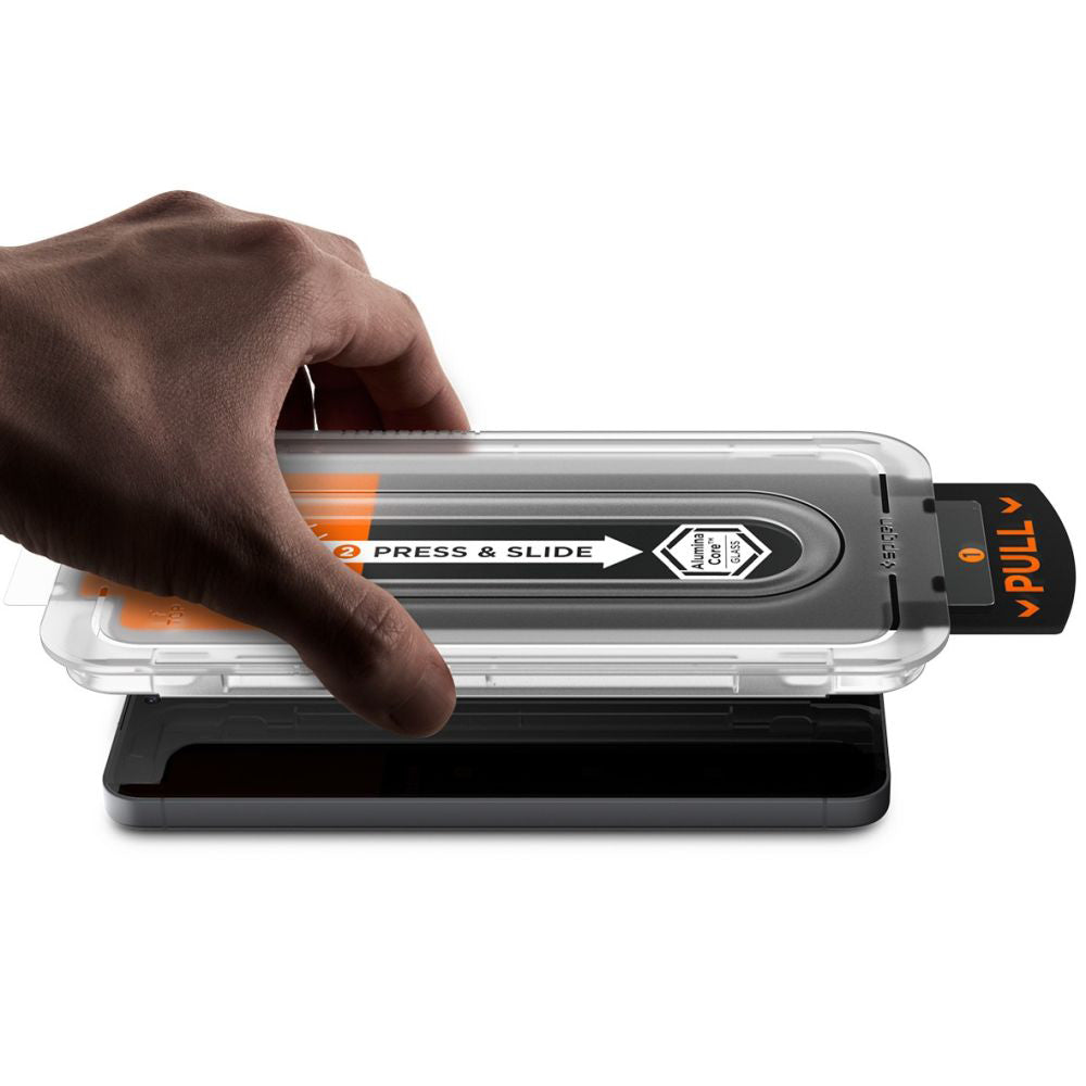 Spigen GlastR EZ FIT Pro HD Screen Protector for Samsung Galaxy S25 FE, Tempered Glass, Full Glue, Set of 2 pieces AGL10202