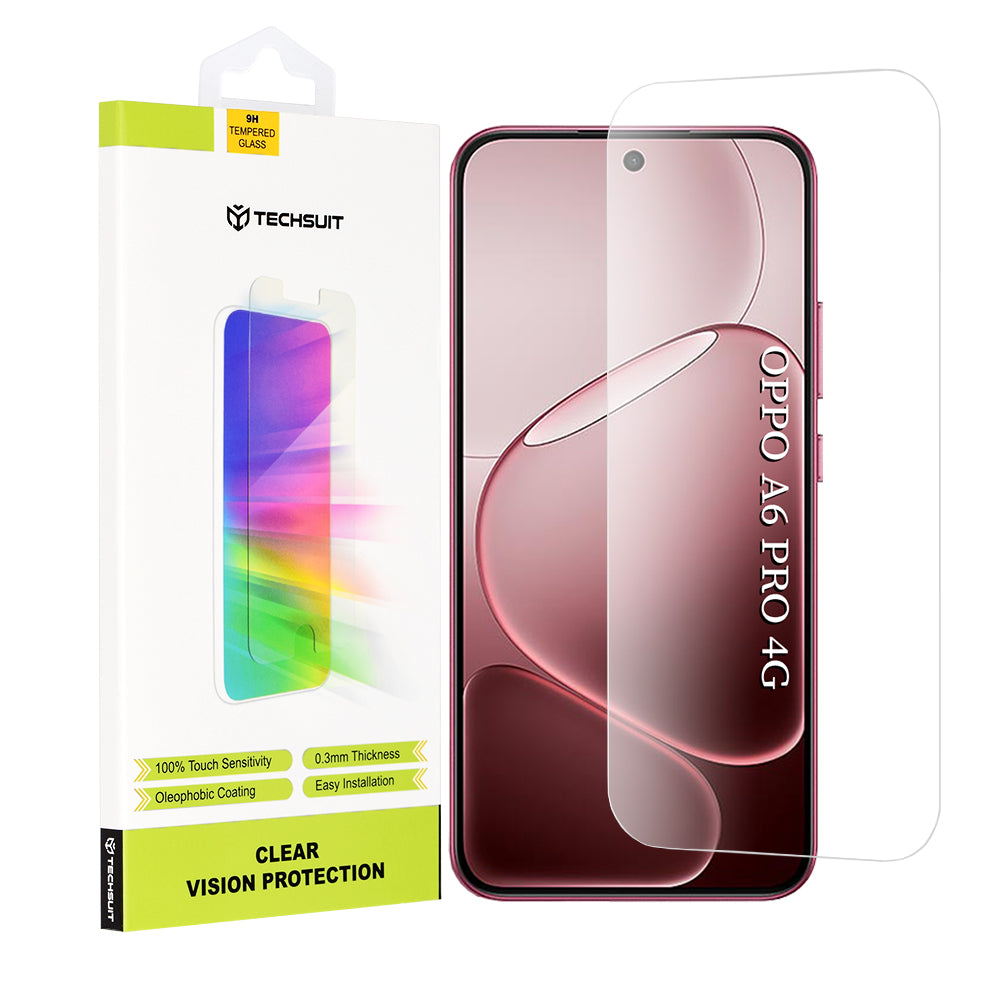 Techsuit Clear Vision Screen Protector for Oppo A6 Pro 5G / A6 Pro 4G, Tempered Glass, Full Glue