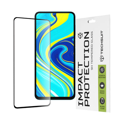 Techsuit Screen Protector Film for Xiaomi Redmi Note 9S / Note 9 Pro / Note 9 Pro Max, Tempered Glass, Full Glue, 111D, Black