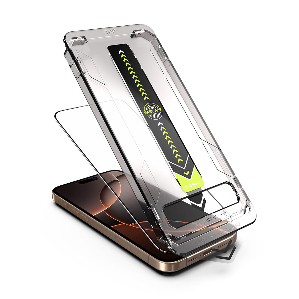 Techsuit TitanGlass Screen Protector for Apple iPhone 14 Pro, Tempered Glass, Full Glue, Black