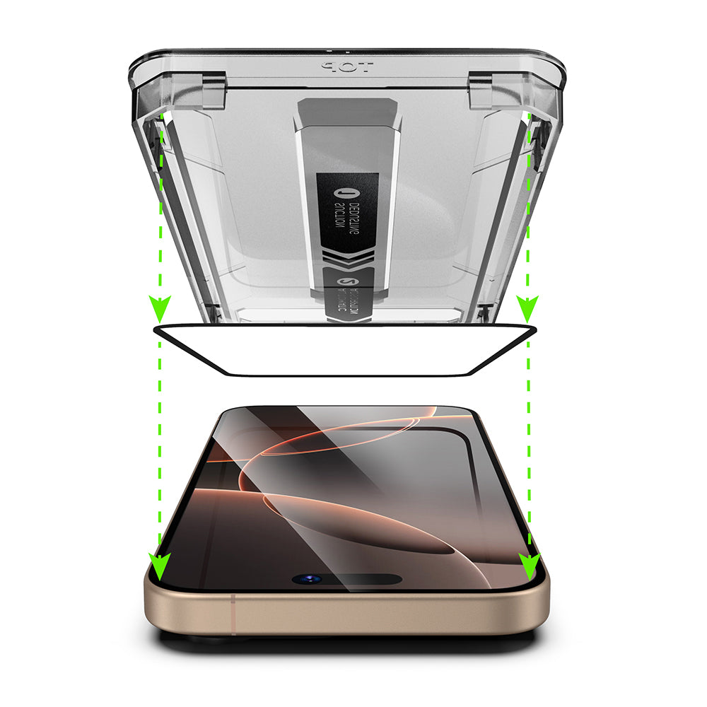 Techsuit TitanGlass Screen Protector for Apple iPhone 14 Pro, Tempered Glass, Full Glue, Black