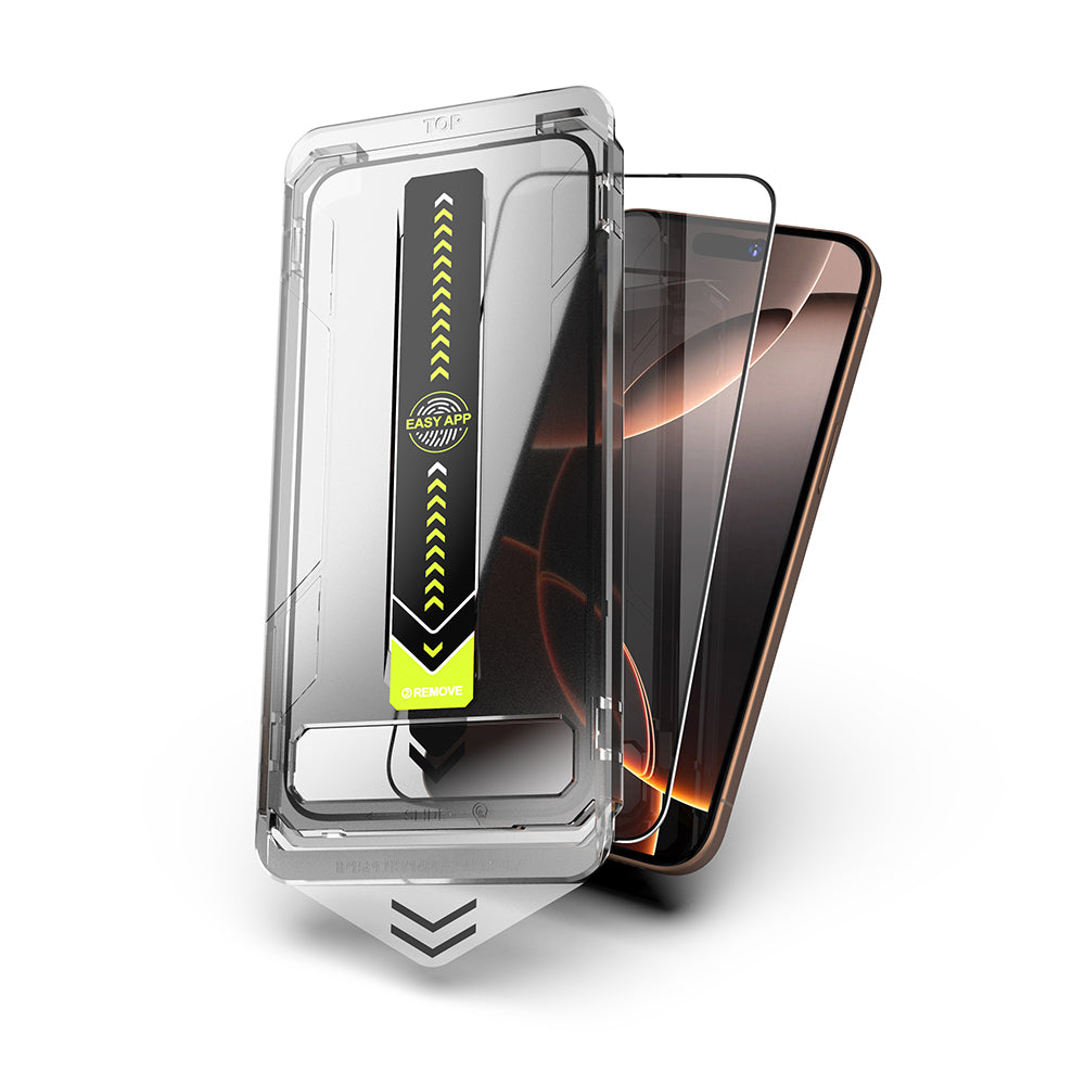 Techsuit TitanGlass Screen Protector for Apple iPhone 14 Pro, Tempered Glass, Full Glue, Black