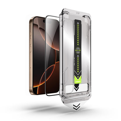Techsuit TitanGlass Screen Protector for Apple iPhone 16 Plus / 15 Plus, Tempered Glass, Full Glue, Black
