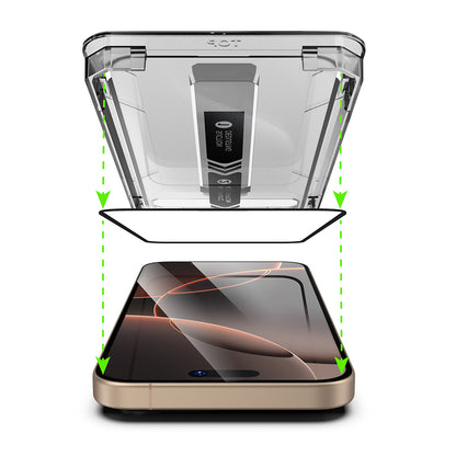 Techsuit TitanGlass Screen Protector for Apple iPhone 17 / 16 Pro, Tempered Glass, Full Glue, Black